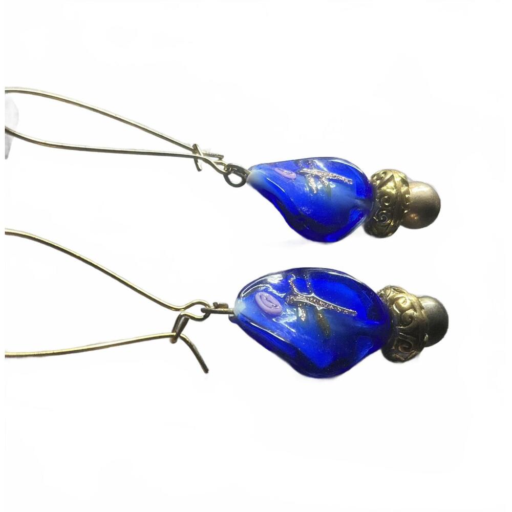 O9 Cobolt Blue Earrings - Picture 2 of 2